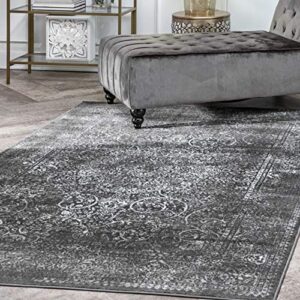 nuloom delores persian area rug, 4′ x 6′, dark grey