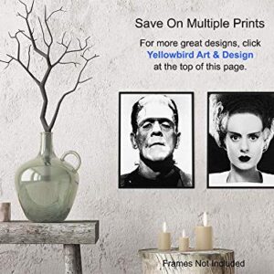 Frankenstein, Bride Poster Set - Gift for Vintage Hollywood Horror Monster Movie, Goth, Gothic Fan, Men, Teens, Kids Bedroom - 8x10 Funny Photo Photograph Wall Art Decor, Room Decorations Pictures