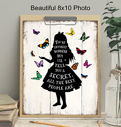 Alice Wonderland Home Decor - Vintage Wall Art Decoration Poster - Girls Bedroom, Living Room, Office - 8x10 UNFRAMED Print