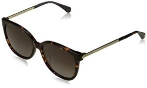 kate spade new york women’s britton/g/s square sunglasses, dark havana/brown gradient, 55mm, 17mm