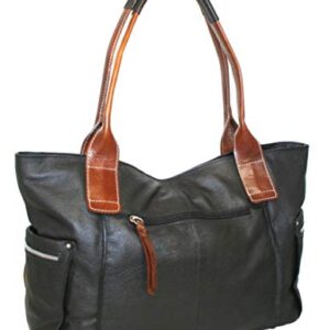 Brenna Leather Tote (Black)