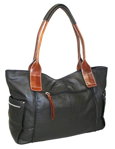 Brenna Leather Tote (Black)