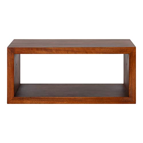 Kate and Laurel Holt Modern Floating Wall Shelf, 18 x 8, Walnut Brown, Chic Rectangular Floating Wood Shelf for Wall