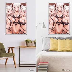 Cerberus Hell Lingerie Sexy Anime Game Character Wall Fabric Scroll Poster for Perfect Home Wall Decoration