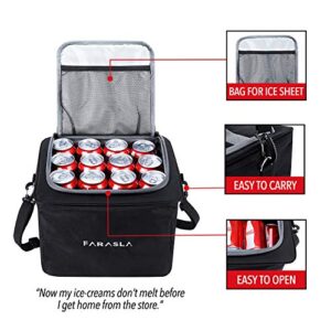 Farasla Waterproof Trunk Organizer with Insulated Leakproof Cooler Bag, Foldable Cover, Adjustable Securing Straps (4-in-1 w/Cooler, Black)