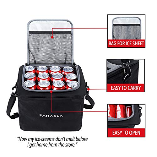 Farasla Waterproof Trunk Organizer with Insulated Leakproof Cooler Bag, Foldable Cover, Adjustable Securing Straps (4-in-1 w/Cooler, Black)