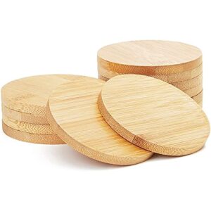juvale round bamboo coasters set (12 pack)
