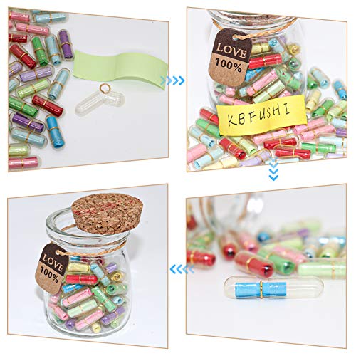 KBFUSHI Capsule Letters Message in a Bottle - Cute Things Gifts for Boyfriend/Girlfriend - Love Letter for Anniversary, Birthday,Valentines Day, Mother's Day Gift (Mixed Color 45pcs)