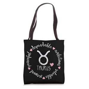 taurus description apparel men women funny zodiac sign gift tote bag