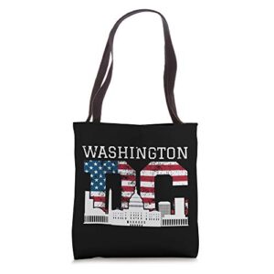 washington dc capitol hill usa flag souvenir hoodie tote bag