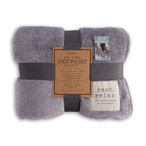 DEMDACO Me Time Mauve Purple 60 x 70 Fleece Fabric Foot Pocket Throw Blanket