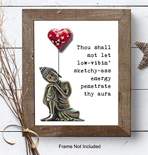 Buddha Statue Wall Art - Zen Decor - Spa Room Decor - Spiritual Gifts for Women - Namaste Wall Decor - Positive Quotes Wall Decor - Encouragement Gifts for Women - Meditation Gifts - Buddhist Decor