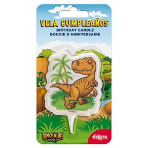 Dekora - Dinosaur Birthday Candle - 7.5cm 2D Trex