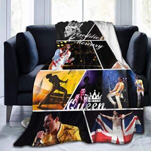 trendy fleece bed blankets, fre-ddie mer-cury rock band wedding throw blankets, wrinkle-resistant super cozy travel blanket fit men office holiday 50×40 inch