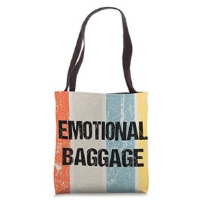 retro colors stripe vintage colors funny emotional baggage tote bag