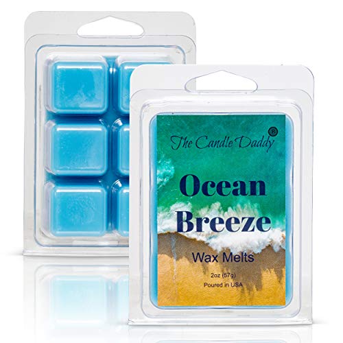 The Candle Daddy Ocean Breeze - 2 oz Wax Melt- 6 Cubes- Refreshing Beach Scent, Gift for Women, Men, BFF, Friend, Wife, Mom, Birthday, Sister, Daughter, Sea Aroma