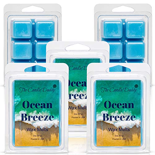 The Candle Daddy Ocean Breeze - 2 oz Wax Melt- 6 Cubes- Refreshing Beach Scent, Gift for Women, Men, BFF, Friend, Wife, Mom, Birthday, Sister, Daughter, Sea Aroma