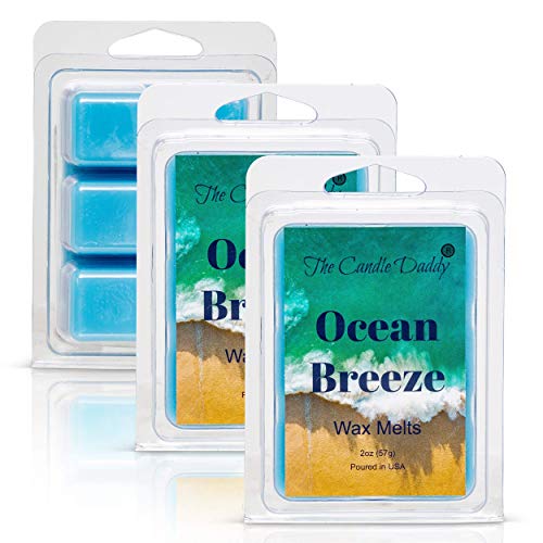 The Candle Daddy Ocean Breeze - 2 oz Wax Melt- 6 Cubes- Refreshing Beach Scent, Gift for Women, Men, BFF, Friend, Wife, Mom, Birthday, Sister, Daughter, Sea Aroma