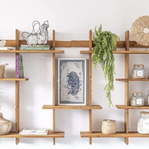 DOITYOURSHELVES Customizable Modular Designer Bookshelf. Floating Shelves or Book Shelves for Living Room or Home Office. Real Hardwood Wall Shelves Bookshelves Premium Hanging Shelf