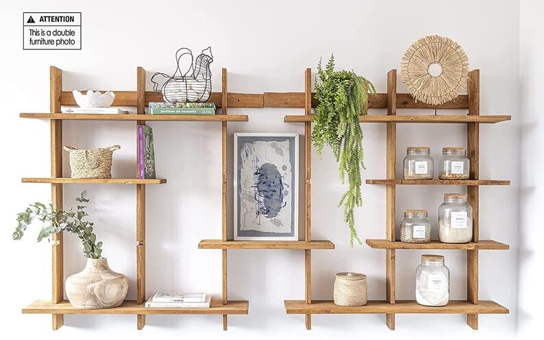 DOITYOURSHELVES Customizable Modular Designer Bookshelf. Floating Shelves or Book Shelves for Living Room or Home Office. Real Hardwood Wall Shelves Bookshelves Premium Hanging Shelf