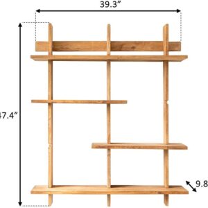 DOITYOURSHELVES Customizable Modular Designer Bookshelf. Floating Shelves or Book Shelves for Living Room or Home Office. Real Hardwood Wall Shelves Bookshelves Premium Hanging Shelf