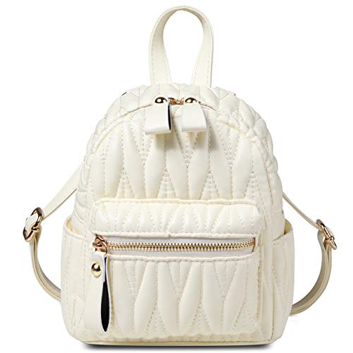 Mini Backpack Purse,ChaseChic Cute Fashion Small Quilted Daypacks for Girls Teens Women PU Leather Shoulder Bags Ladies,White