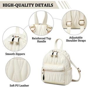 Mini Backpack Purse,ChaseChic Cute Fashion Small Quilted Daypacks for Girls Teens Women PU Leather Shoulder Bags Ladies,White