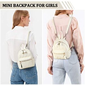 Mini Backpack Purse,ChaseChic Cute Fashion Small Quilted Daypacks for Girls Teens Women PU Leather Shoulder Bags Ladies,White