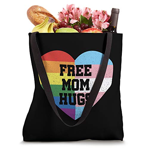 Free Mom Hugs Gay Pride Transgender Rainbow Flag Tote Bag