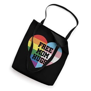 Free Mom Hugs Gay Pride Transgender Rainbow Flag Tote Bag