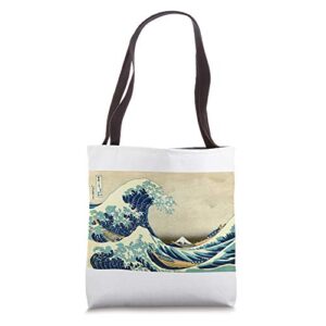famous vintage japanese fine art “the great wave” stylish tote bag