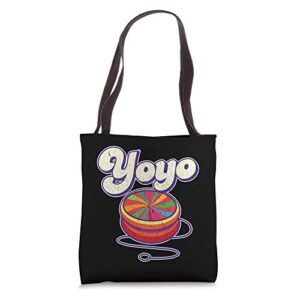 70’s yoyo colorful retro vintage toy i awesome yoyo tote bag