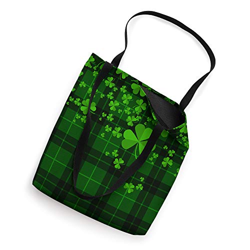 Shamrocks On Green Plaid Lucky Clover St Patricks Day Tote Bag