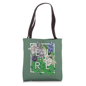 flowers of ireland word art – irish pride tote bag