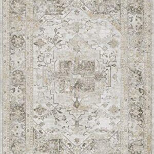 Momeni Cambridge Viscose and PES Traditional Indoor Area Rug, Taupe, 2'2" X 3'11"