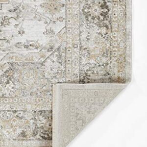 Momeni Cambridge Viscose and PES Traditional Indoor Area Rug, Taupe, 2'2" X 3'11"