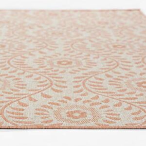 Momeni Riviera Transitional Indoor/Outdoor Area Rug, Coral, 5'3" X 7'