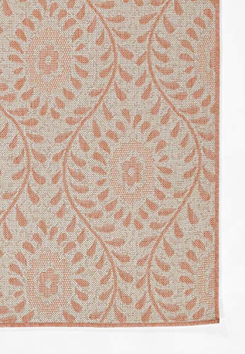 Momeni Riviera Transitional Indoor/Outdoor Area Rug, Coral, 5'3" X 7'