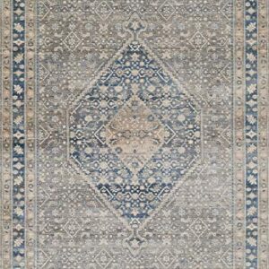 Momeni Izmir Polyester Traditional Indoor Area Rug, Blue, 8' X 10' (IZMIRIZ-03BLU80A0)