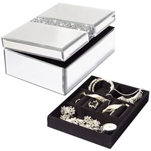 large diamante glass jewelry box jewelry organizer storage decorative box organizer for women girls luxurious gift