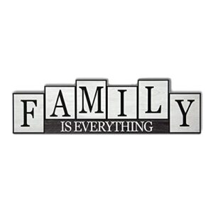 Hanging or Standing Family is Everything Wall Sign or Shelf Sign - Family Sign, Family Signs for Home Decor Wall, Family Decor, Christian Family Wall Decor for Living Room, Family Wall Art - White