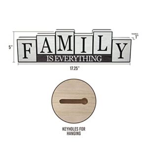Hanging or Standing Family is Everything Wall Sign or Shelf Sign - Family Sign, Family Signs for Home Decor Wall, Family Decor, Christian Family Wall Decor for Living Room, Family Wall Art - White