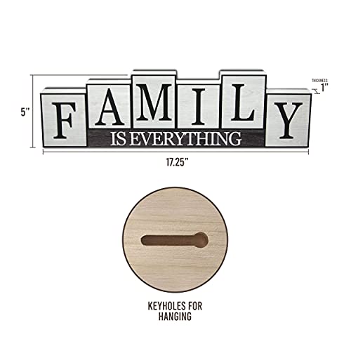 Hanging or Standing Family is Everything Wall Sign or Shelf Sign - Family Sign, Family Signs for Home Decor Wall, Family Decor, Christian Family Wall Decor for Living Room, Family Wall Art - White