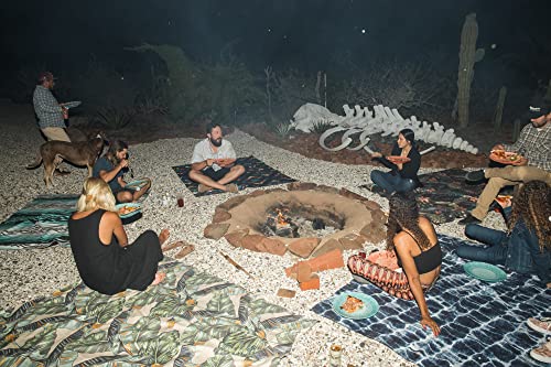 Nomadix Festival Blanket - Perfect for Picnics, Camping, & Lawn Seating - Plush Top & Water Resistant Base - Made with Post Consumer Recycled Materials - Palms Night - 60x70