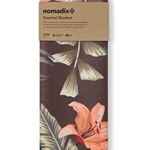 Nomadix Festival Blanket - Perfect for Picnics, Camping, & Lawn Seating - Plush Top & Water Resistant Base - Made with Post Consumer Recycled Materials - Palms Night - 60x70