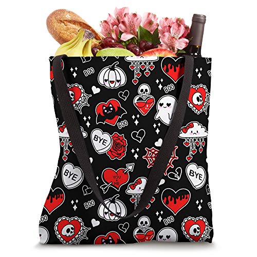 Gothic Valentine's Day Doodles Pastel Goth Anti-Valentines Tote Bag