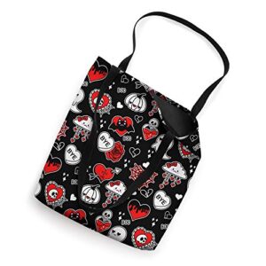 Gothic Valentine's Day Doodles Pastel Goth Anti-Valentines Tote Bag