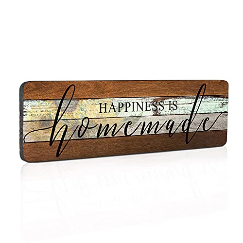 Farmhouse Wood Sign Wall Decor Love Sign Home Decor Wall Art-Happiness is Homemade-Kitchen Signs Wall Decor Size 16"x5"