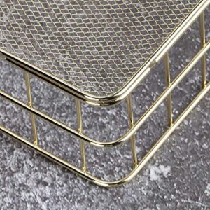 Kuuleyn Wire Mesh Basket, Golden Iron Storage Basket Multifunctional Wire Mesh Desktop Storage Organizer for Home(Small)