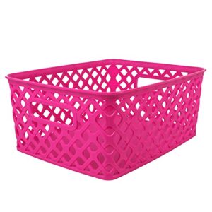 romanoff products rom74007-3 small hot pink woven basket – 3 each